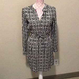 Ann Taylor Loft long sleeve cinched waist dress